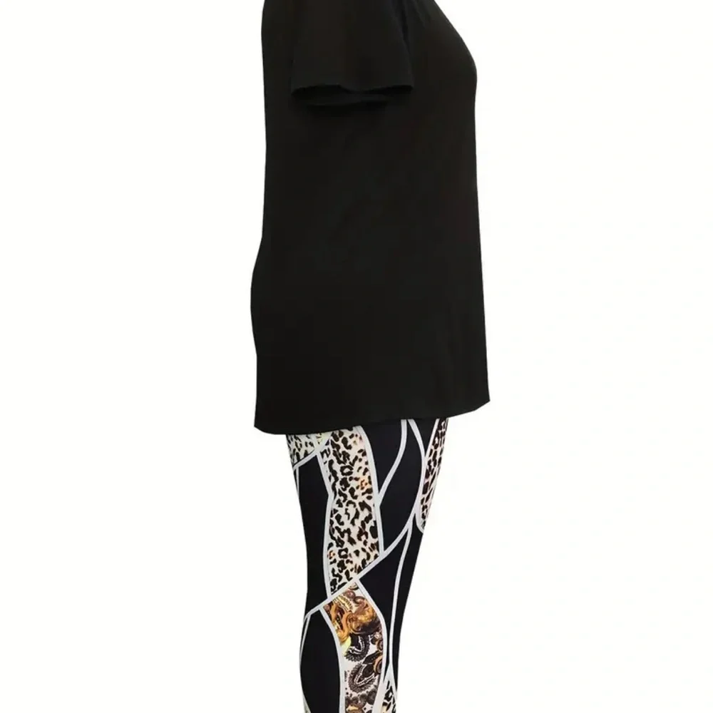 Plus Size Letter Print Two-piece set - Picture 3 of 4